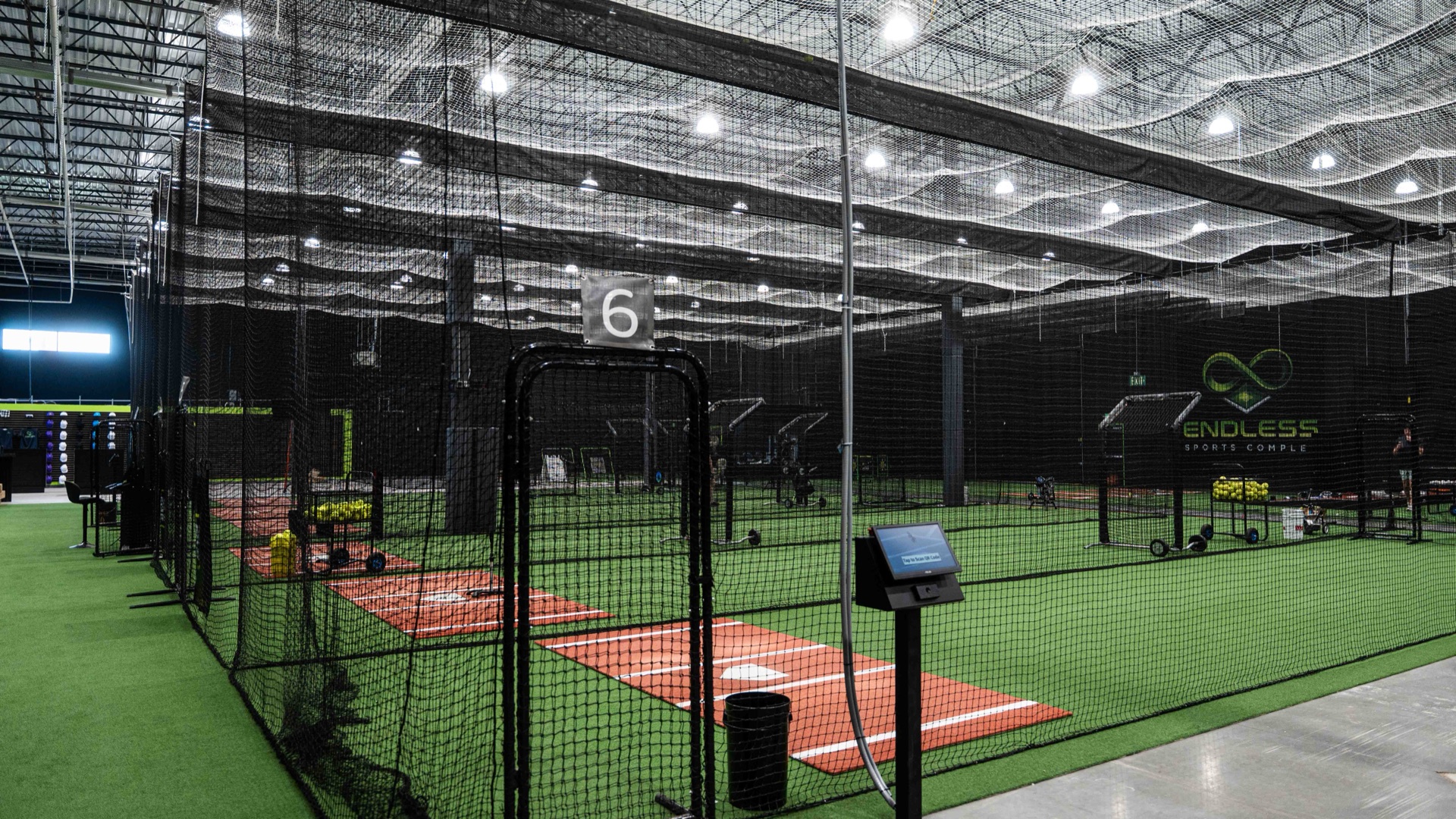 Wide interior of Endless Sports Complex training facility