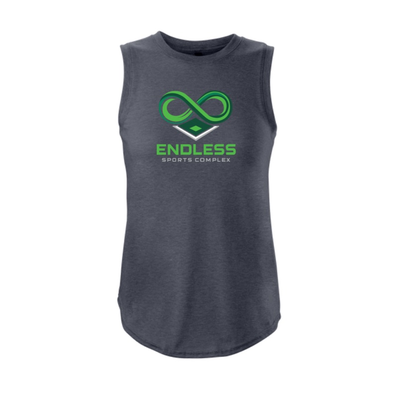 Women’s Essential Tank – Black Heather – Design 1