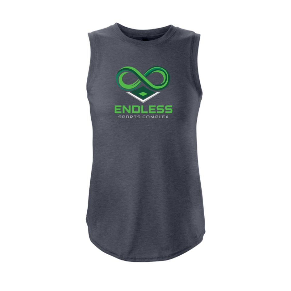 Women’s Essential Tank – Black Heather – Design 1